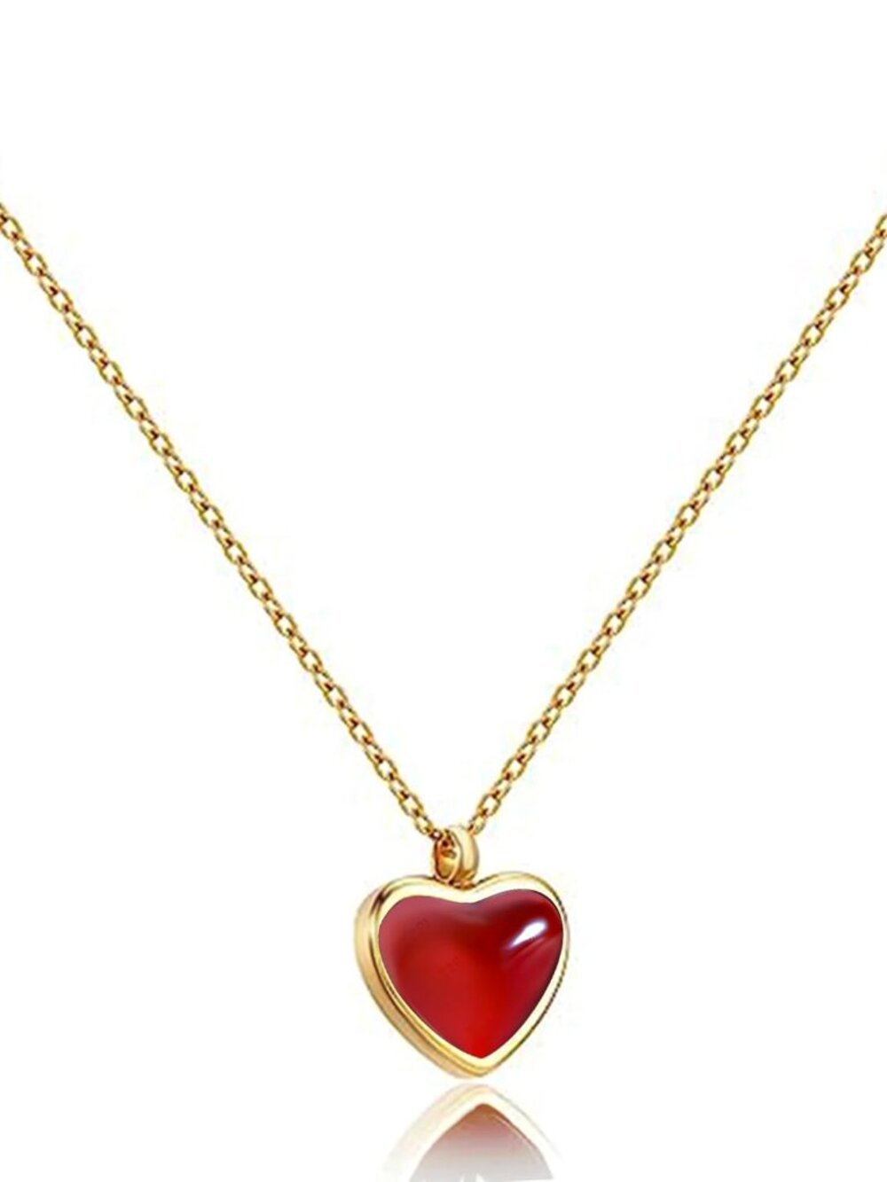 Red Heart Necklace for Women, Black Tourmaline Necklace as as Mothers Gifts Carn